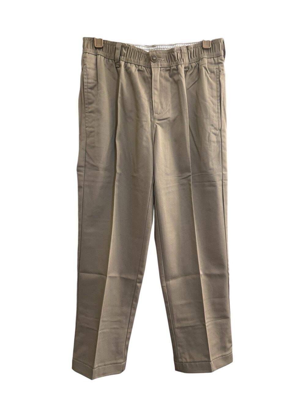Lands End Boys 8 HUSKY Elastic Waist Khaki Pants Iron Knee (26Wx22”L) #7360